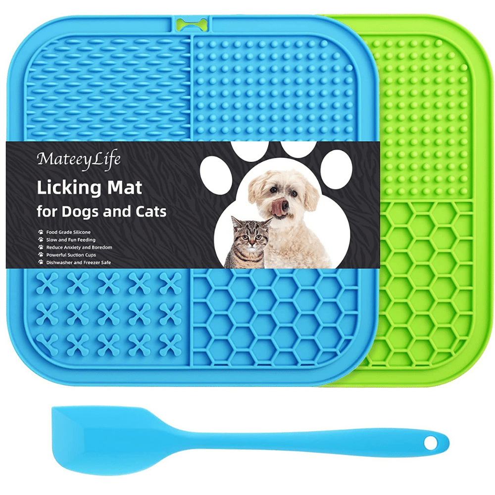 Lick Mat for Dogs Slow Feeder Licking Mat Anxiety Relief Lick Pad with  Suction Cups for Peanut Butter Food Treats Yogurt, Pets Bathing Grooming  Training Calming Mat 2 Pieces